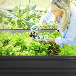 Hochbeet 90x90x30 cm Anthrazit aus Metall ML-Design-ECD Germany Discount