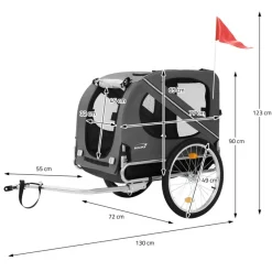 Hundeanhänger Fahrradanhänger Hunde bis 40 kg Grau HAUKI-ECD Germany Sale