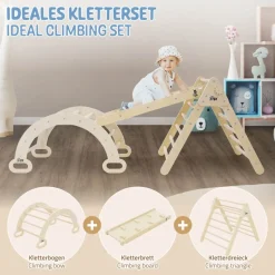 3in1 Kletterdreieck mit Rutsche & Kletterbogen aus Holz von Joyz-ECD Germany Hot