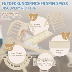3in1 Kletterdreieck mit Rutsche & Kletterbogen aus Holz von Joyz-ECD Germany Hot