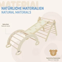 3in1 Kletterdreieck mit Rutsche & Kletterbogen aus Holz von Joyz-ECD Germany Hot
