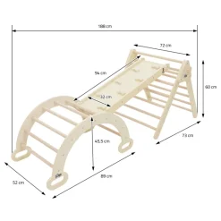 3in1 Kletterdreieck mit Rutsche & Kletterbogen aus Holz von Joyz-ECD Germany Hot
