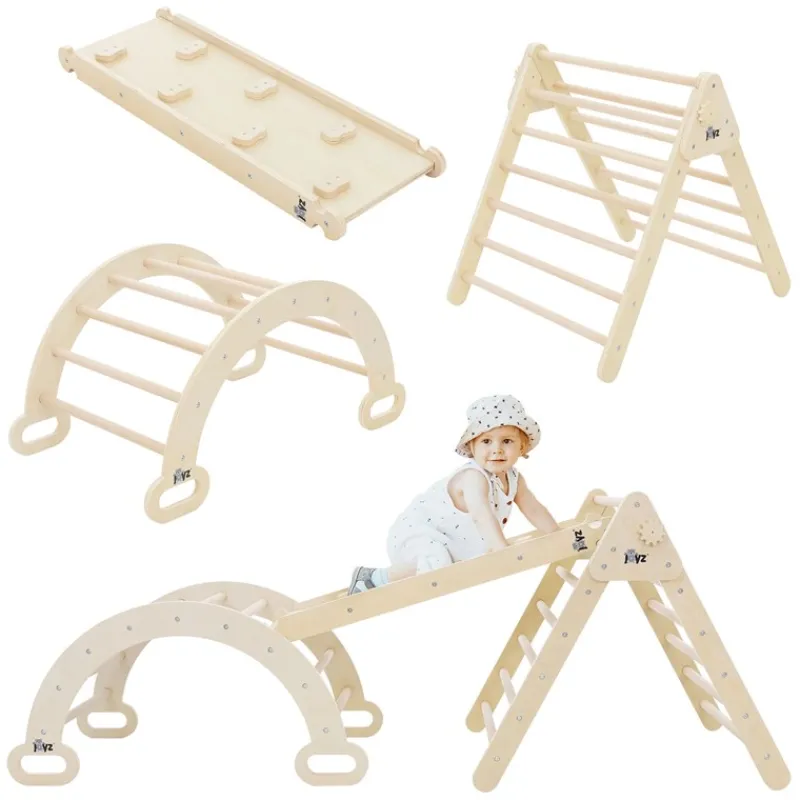 3in1 Kletterdreieck mit Rutsche & Kletterbogen aus Holz von Joyz-ECD Germany Hot