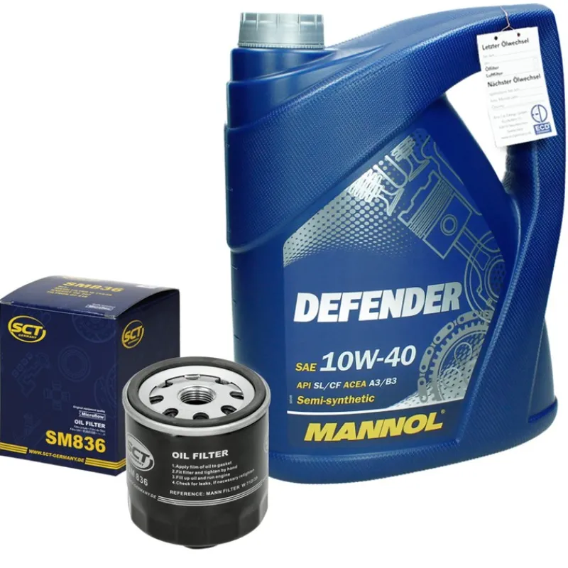 Inspektionspaket mit 5L Mannol Defender 10W-40 VAG-ECD Germany