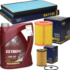 Inspektionspaket mit 5L Mannol Extreme 5W-40 Mercedes Benz A-Klasse (W168)-ECD Germany Hot