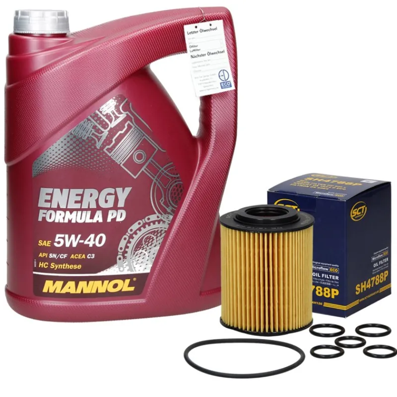 Inspektionspaket mit 5L Mannol PD Formula 5W40 Honda Civic Opel Astra G-ECD Germany
