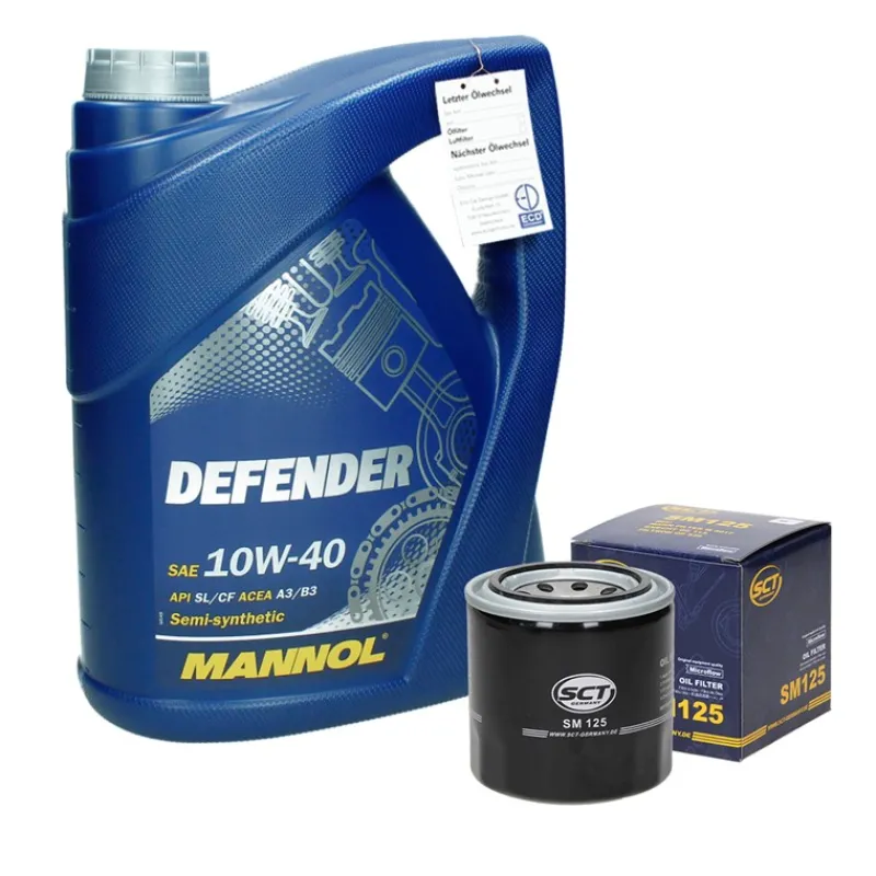 Inspektionspaket mit 5L Mannol Defender 10W40 Hyundai i30 Kia Sorento-ECD Germany Online