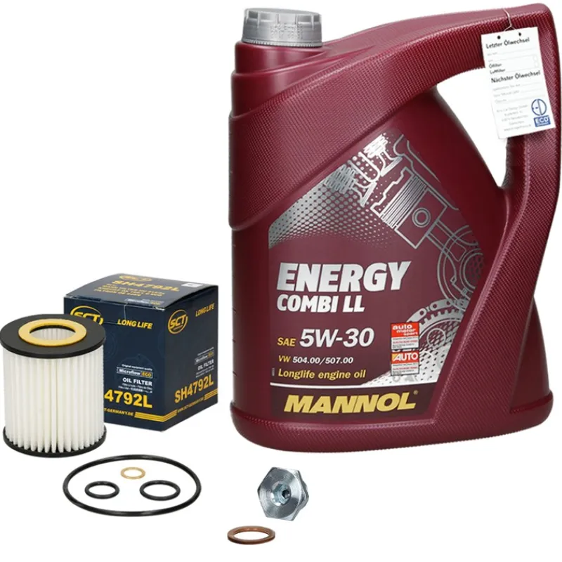 Inspektionspaket mit Mannol Motoröl Combi LL 5W-30, BMW 1-er (E81)-ECD Germany Hot
