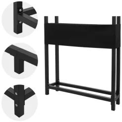 Kaminholzregal mit Abdeckung 113x25x115 cm Anthrazit aus Stahl ML-Design-ECD Germany Sale