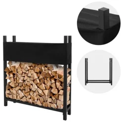 Kaminholzregal mit Abdeckung 113x25x115 cm Anthrazit aus Stahl ML-Design-ECD Germany Sale