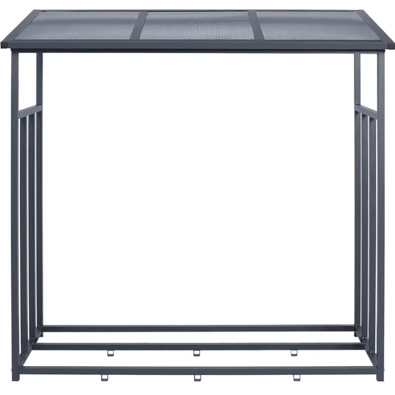 Kaminholzregal mit Abdeckung 187,5x70x185 cm Anthrazit aus Stahl ML-Design-ECD Germany Sale