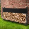 Kaminholzregal mit Abdeckung 200x25x115 cm Anthrazit aus Stahl ML-Design-ECD Germany Discount