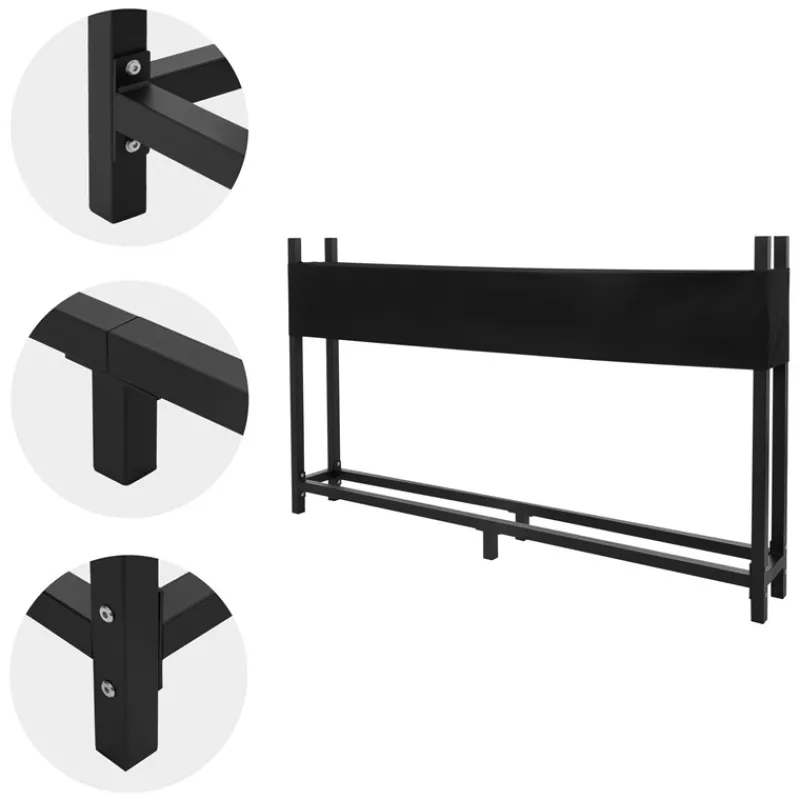 Kaminholzregal mit Abdeckung 200x25x115 cm Anthrazit aus Stahl ML-Design-ECD Germany Discount