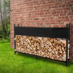 Kaminholzregal mit Abdeckung 200x25x115 cm Anthrazit aus Stahl ML-Design-ECD Germany Discount