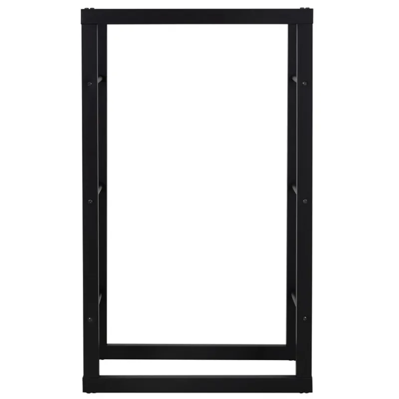 Kaminholzregal 60x100x25 cm Schwarz aus Metall ML-Design-ECD Germany Clearance