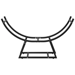 Kaminholzregal 55x21x94 cm Schwarz aus Metall ML-Design-ECD Germany Discount