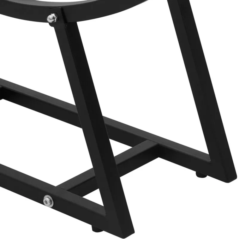 Kaminholzregal 55x21x94 cm Schwarz aus Metall ML-Design-ECD Germany Discount