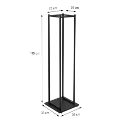 Kaminholzregal 33x33x115 cm Schwarz aus Metall ML-Design-ECD Germany New