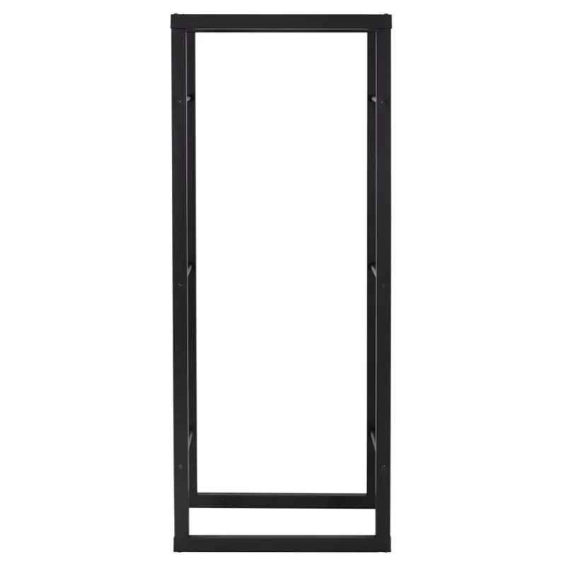 Kaminholzregal 60x25x150 cm Schwarz aus Metall ML-Design-ECD Germany Best