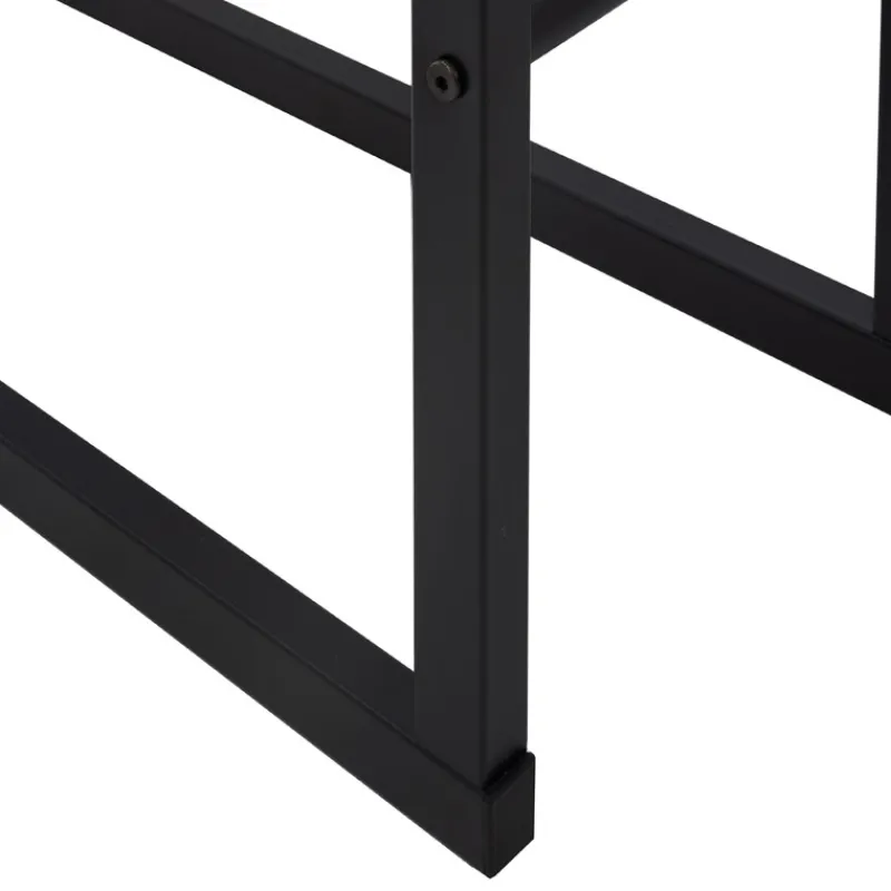 Kaminholzregal 60x25x150 cm Schwarz aus Metall ML-Design-ECD Germany Best