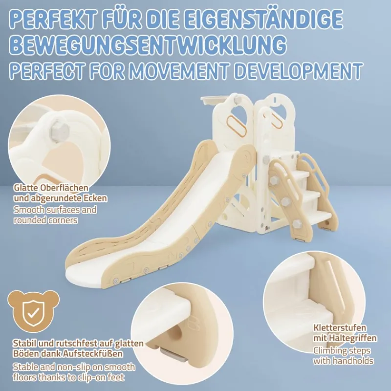 Kinder Spielturm 3in1 Indoor ab 3 Jahren mit Rutsche, Basketballkorb und Kletterwand JOYZ-ECD Germany Best