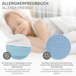 Kinderbett Fußballtor 90x200 cm Natur aus Kiefernholz mit Matratze H-16cm Handballtor mit Lattenrost & Tornetz ML-Design-ECD Germany Hot