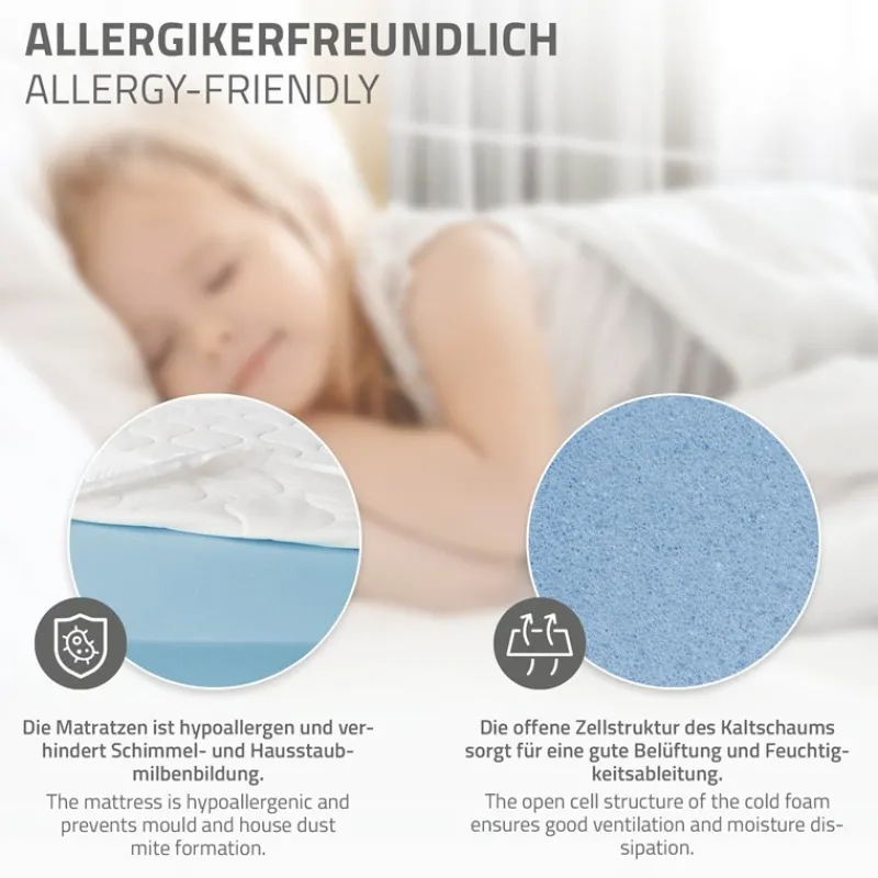 Kinderbett Fußballtor 90x200 cm Natur aus Kiefernholz mit Matratze H-16cm Handballtor mit Lattenrost & Tornetz ML-Design-ECD Germany Hot