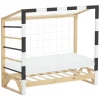 Kinderbett Fußballtor 70x140 cm aus Kiefernholz mit Matratze H:10cm Handballtor mit Lattenrost Kletterleiter & Tornetz ML-Design-ECD Germany