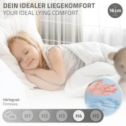 Kinderbett Fußballtor 90x200 cm aus Kiefernholz mit Matratze H:16cm Handballtor mit Lattenrost Kletterleiter & Tornetz ML-Design-ECD Germany Outlet