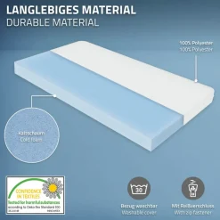 Kinderbett Fußballtor 90x200 cm aus Kiefernholz mit Matratze H:16cm Handballtor mit Lattenrost Kletterleiter & Tornetz ML-Design-ECD Germany Outlet