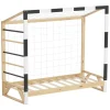 Kinderbett Fußballtor 80x160 cm Holzbett mit Lattenrost Kletterleiter & Tornetz Handballtor aus Kiefernholz ML-Design-ECD Germany Best