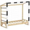 Kinderbett Fußballtor 70x140 cm Holzbett mit Lattenrost Kletterleiter & Tornetz Handballtor aus Kiefernholz ML-Design-ECD Germany Online
