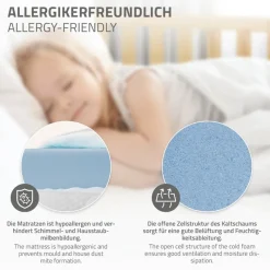 Kinderbett Hausbett 80x160 cm Natur aus Kiefernholz mit Matratze H:10cm, 2 Schubkasten, Rausfallschutz & Lattenrost ML-Design-ECD Germany Sale