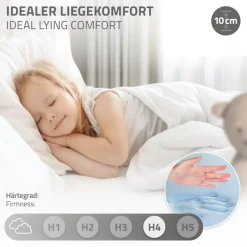 Kinderbett Hausbett 80x160 cm Weiß aus Kiefernholz inkl. Matratze H-10cm Holzbett mit Dach und Lattenrost ML-Design-ECD Germany Sale