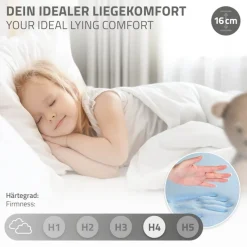 Kinderbett Hausbett 90x200 cm aus Kiefernholz inkl. Matratze H-16cm Holzbett mit Dach und Lattenrost ML-Design-ECD Germany Outlet