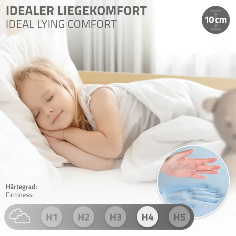 Kinderbett Tipi 80x160 cm aus Kiefernholz inkl. Matratze H-10cm Rausfallschutz und Lattenrost ML-Design-ECD Germany Online