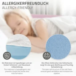 Kinderbett Tipi 90x200 cm Rosa aus Kiefernholz inkl. Matratze H-16cm Rausfallschutz und Lattenrost ML-Design-ECD Germany Outlet