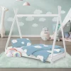 Kinderbett Tipi 70x140 cm Weiß aus Kiefernholz Holzbett mit Lattenrost ML-Design-ECD Germany