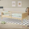 Kinderbett 80x160 cm mit Lattenrost und Rausfallschutz Natur Kiefernholz ML-Design-ECD Germany Hot