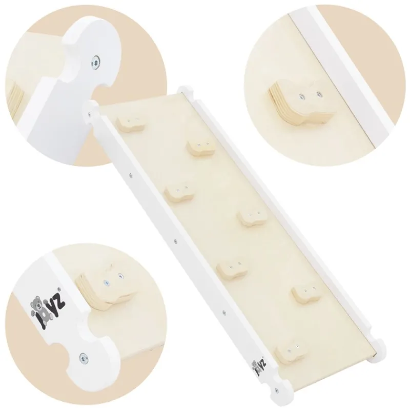 Kinderkletterbogen Natur mit Rutsche oder Kletterwand 2 in 1 Natur/Weiß aus Holz Joyz-ECD Germany Sale