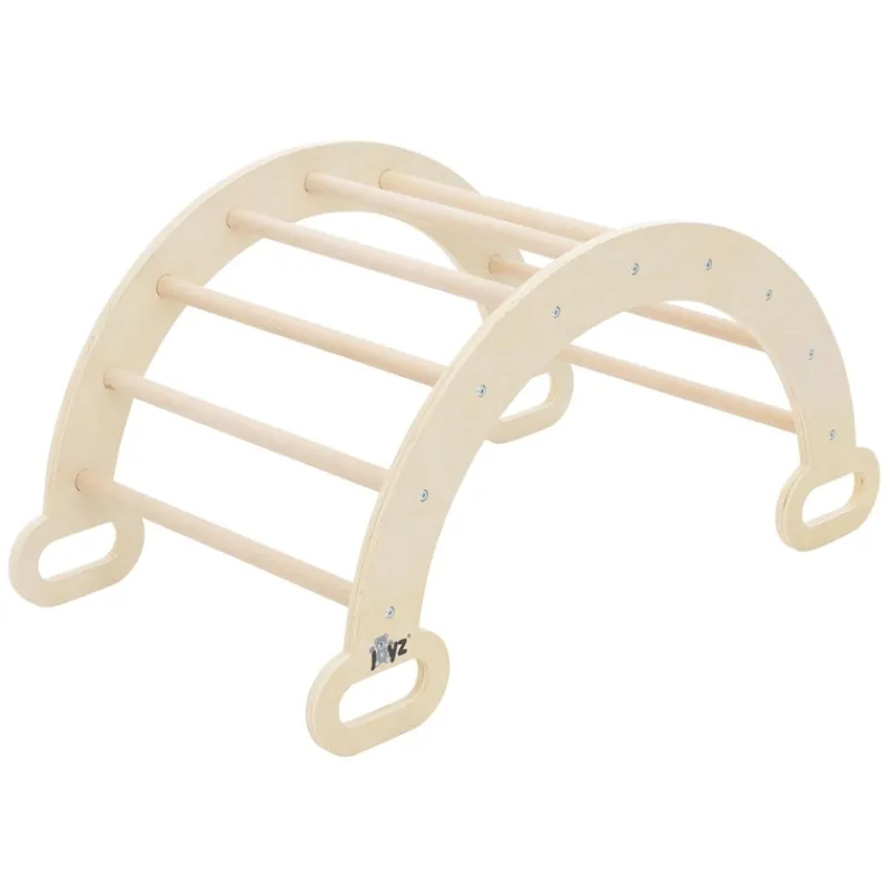 Kinderkletterbogen Natur mit Rutsche oder Kletterwand 2 in 1 Natur aus Holz Joyz-ECD Germany Clearance