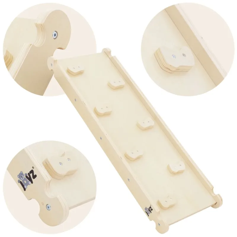 Kinderkletterbogen Natur mit Rutsche oder Kletterwand 2 in 1 Natur aus Holz Joyz-ECD Germany Clearance