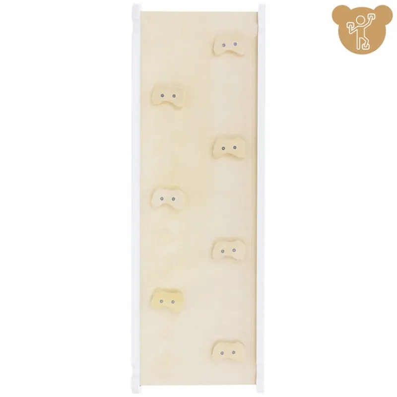 Kinderkletterbogen Natur/weiß mit Rutsche oder Kletterwand 2 in 1 Natur/Weiß aus Holz Joyz-ECD Germany Best