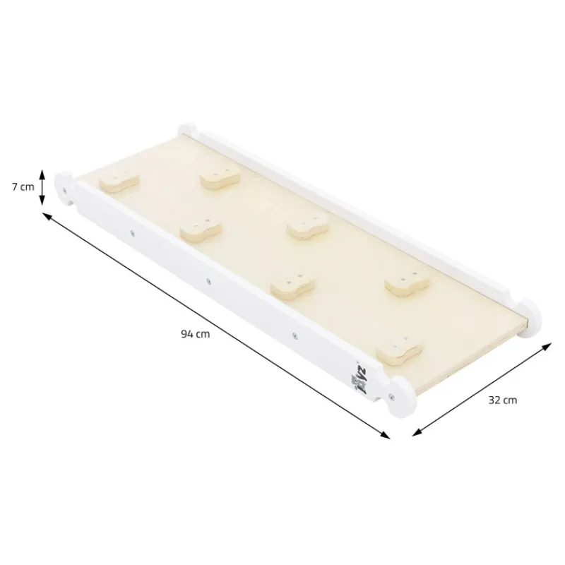 Kinderkletterbogen Natur/weiß mit Rutsche oder Kletterwand 2 in 1 Natur/Weiß aus Holz Joyz-ECD Germany Best