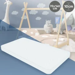 Kindermatratze 70x140x10 cm aus Polyester Oeko-Tex 100 ML-Design-ECD Germany
