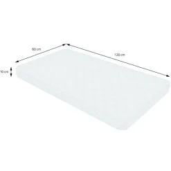 Kindermatratze 120x60x10 cm aus Kaltschaum ML-Design-ECD Germany Best