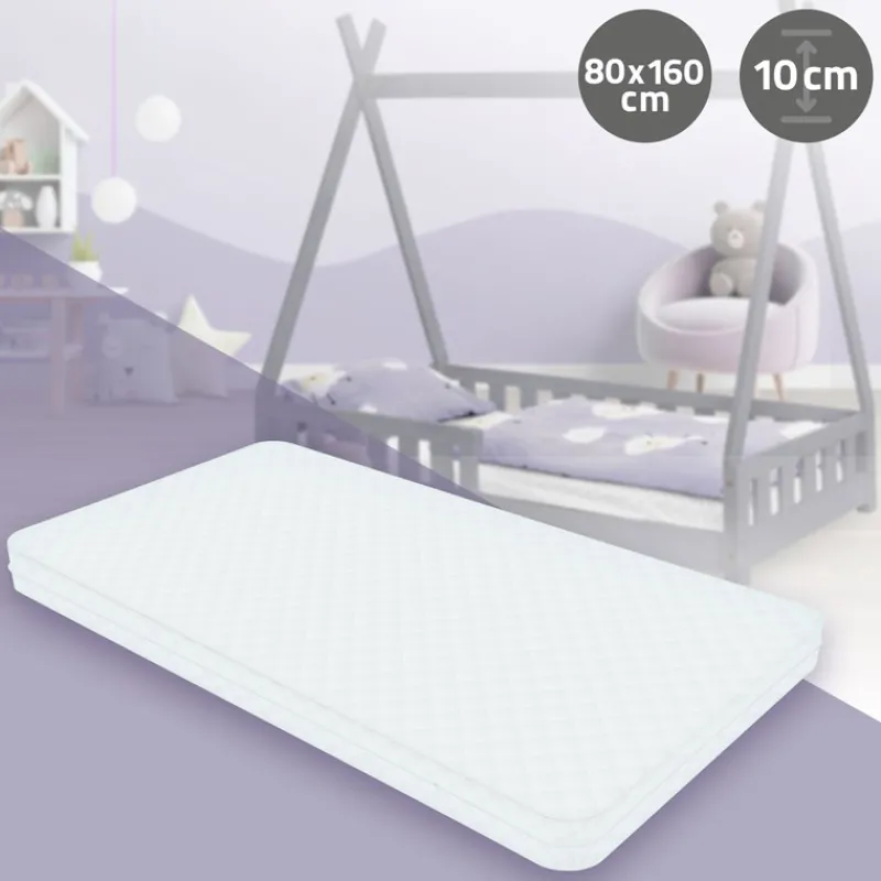 Kindermatratze 80x160x11 cm aus Polyester Oeko-Tex 100 ML-Design-ECD Germany