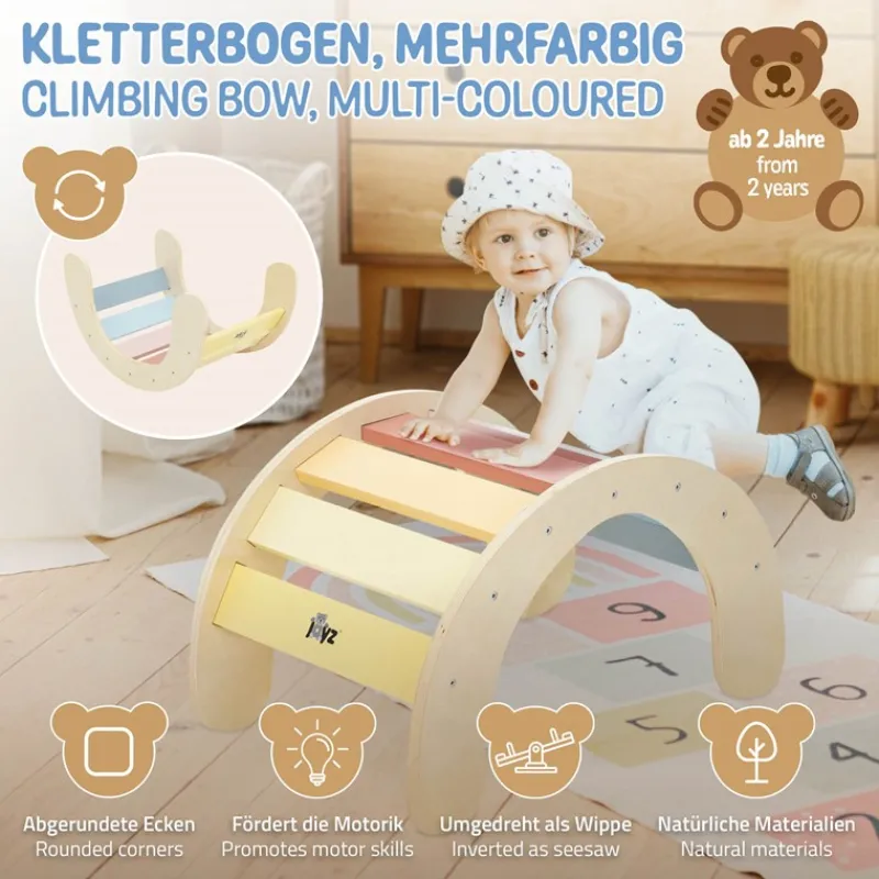 Kletterbogen für Kinder 74x41x38,5 cm Mehrfarbig aus Holz Joyz-ECD Germany Outlet