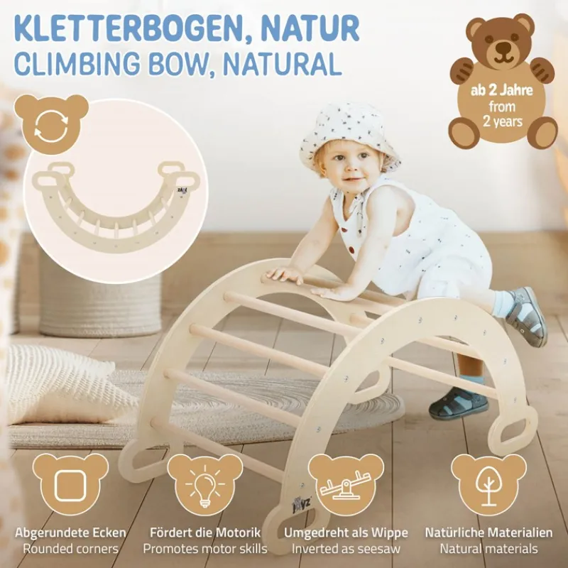 Kletterbogen für Kinder 89x52x45,5 cm Natur aus Holz Joyz-ECD Germany Hot