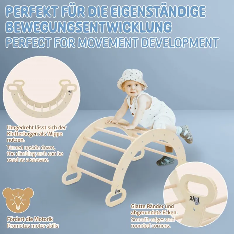 Kletterbogen für Kinder 89x52x45,5 cm Natur aus Holz Joyz-ECD Germany Hot